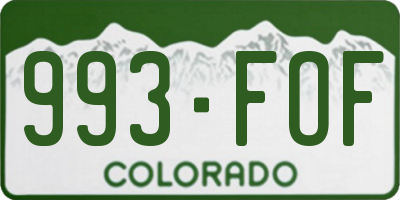 CO license plate 993FOF