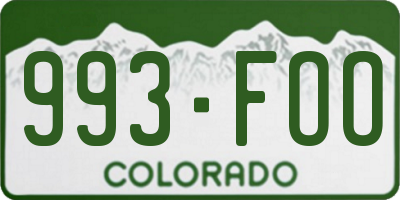 CO license plate 993FOO
