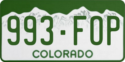 CO license plate 993FOP