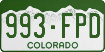 CO license plate 993FPD
