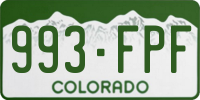 CO license plate 993FPF