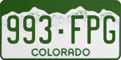 CO license plate 993FPG