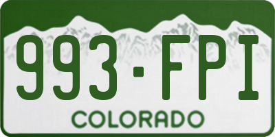 CO license plate 993FPI