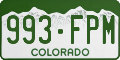 CO license plate 993FPM