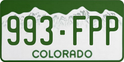 CO license plate 993FPP