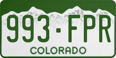 CO license plate 993FPR