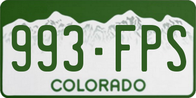 CO license plate 993FPS