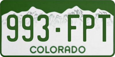 CO license plate 993FPT