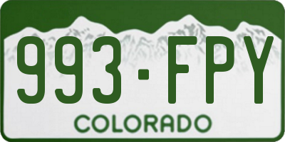 CO license plate 993FPY