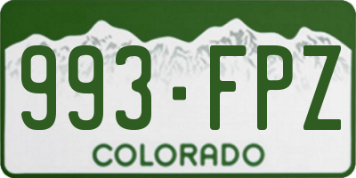 CO license plate 993FPZ