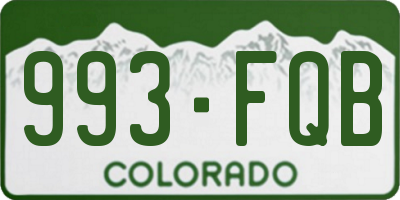 CO license plate 993FQB