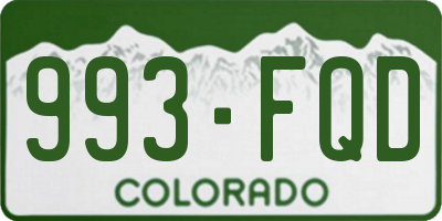 CO license plate 993FQD