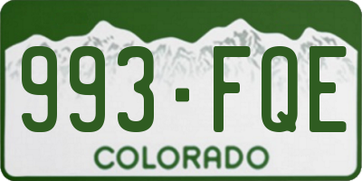 CO license plate 993FQE