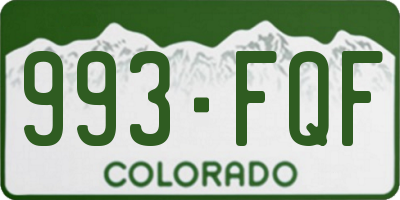 CO license plate 993FQF