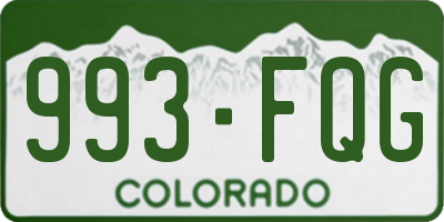 CO license plate 993FQG