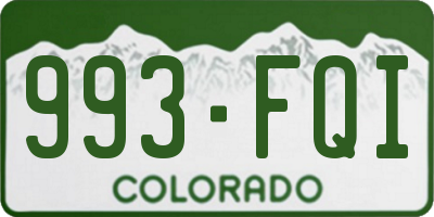 CO license plate 993FQI