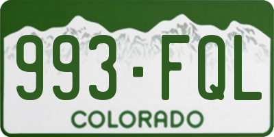 CO license plate 993FQL