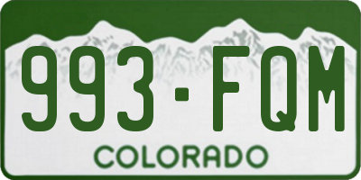 CO license plate 993FQM