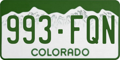 CO license plate 993FQN