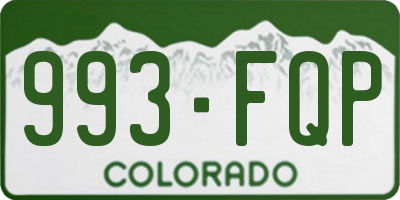 CO license plate 993FQP