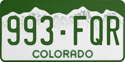 CO license plate 993FQR