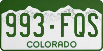CO license plate 993FQS