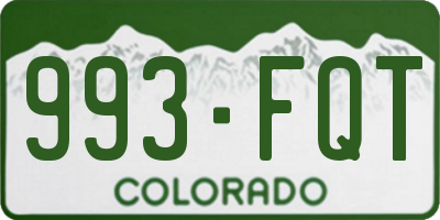 CO license plate 993FQT