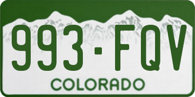 CO license plate 993FQV