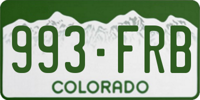 CO license plate 993FRB