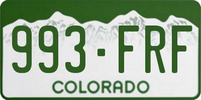 CO license plate 993FRF