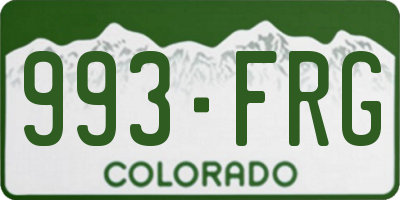 CO license plate 993FRG