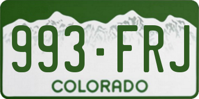 CO license plate 993FRJ