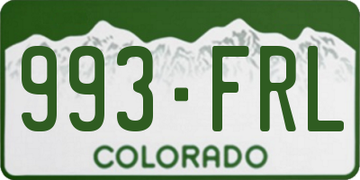 CO license plate 993FRL