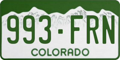 CO license plate 993FRN