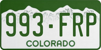 CO license plate 993FRP