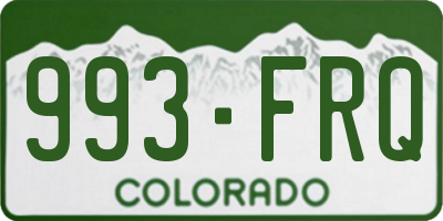 CO license plate 993FRQ