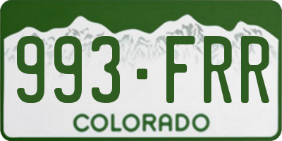 CO license plate 993FRR