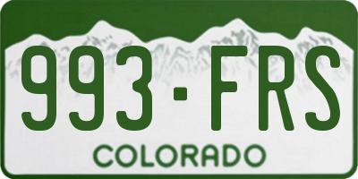 CO license plate 993FRS