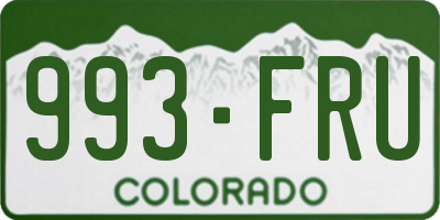 CO license plate 993FRU