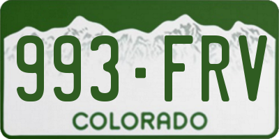 CO license plate 993FRV