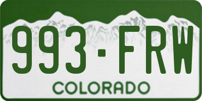 CO license plate 993FRW
