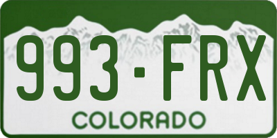 CO license plate 993FRX