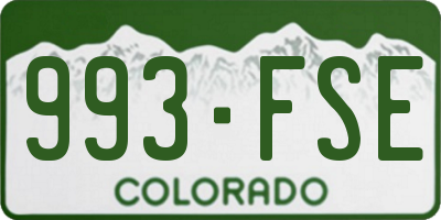 CO license plate 993FSE
