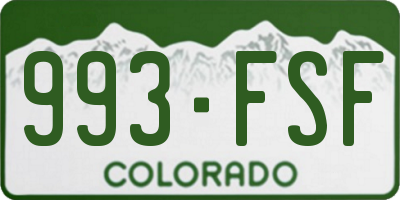 CO license plate 993FSF