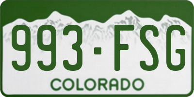 CO license plate 993FSG