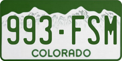 CO license plate 993FSM