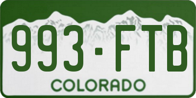 CO license plate 993FTB