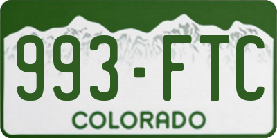 CO license plate 993FTC