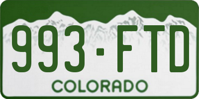 CO license plate 993FTD