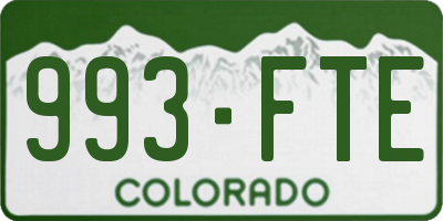 CO license plate 993FTE